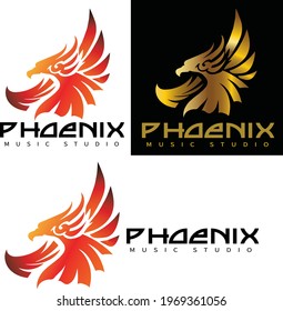 Phoenix  Music Studio Minamalist Modern Logo Template Vector