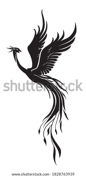 Phoenix Mythical Bird Vector Silhouette Stock Vector (Royalty Free ...