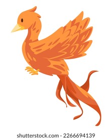 Phoenix mythological creature bird animal from china orange flying wing cartoon