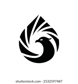 vetor de design de gota de óleo e logotipo de gás phoenix