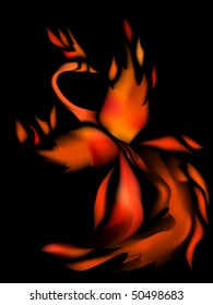 phoenix on black background