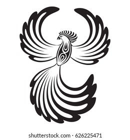 Phoenix with open wings. Vector illustration