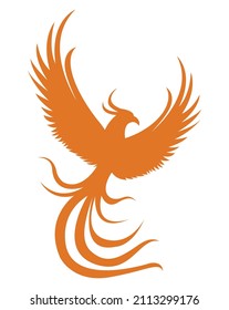 phoenix orange flying emblem icon