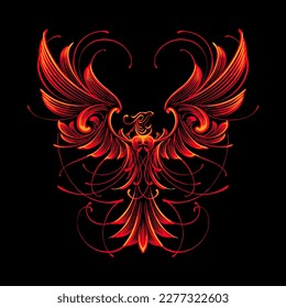 the phoenix ornament illustration vector