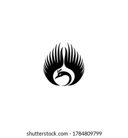 phoenix or peacock abstrac logo vector art