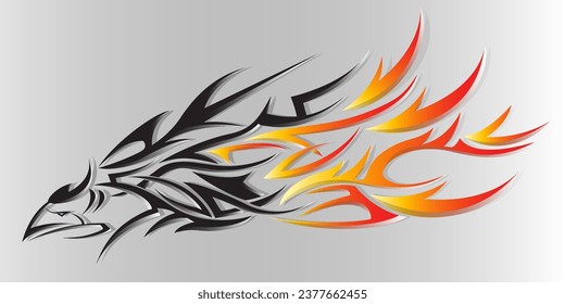 Phoenix racing car sticker stripes. Firebird tattoo wallpaper background