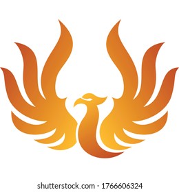 Phoenix Raising Up Vector Logo