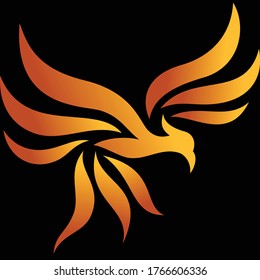 Phoenix Raising Up Vector Logo