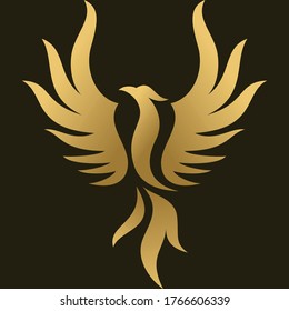 Phoenix Raising Up Vector Logo