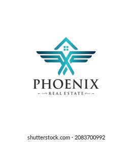 phoenix  real estate  Logo  design vector template
