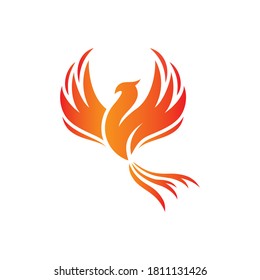 phoenix red fire logo concept