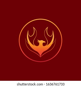 phoenix red fire logo - vector