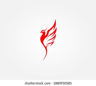 Phoenix red logo design illustration 