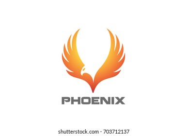 Phoenix rising Wings Logo design vector template.
Luxury corporate Falcon Eagle Hawk bird Logotype concept icon.