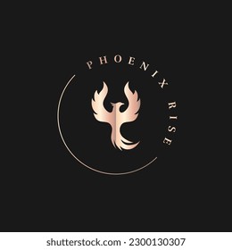 phoenix round logo on black background