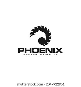 phoenix and saw logo combination
