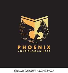 Phoenix shield logo design template