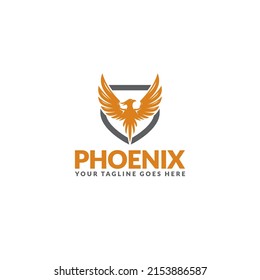 Phoenix and Shield logo or icon design