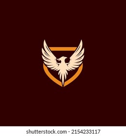 Phoenix and Shield logo or icon design