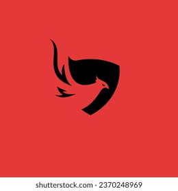 phoenix shield minimalist logo design