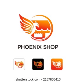 Phoenix shop logo illustration vector