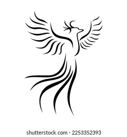 phoenix silhouette design. fire bird in mythology.