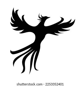 phoenix silhouette design. fire bird in mythology.