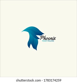 Phoenix-Silhouette-Logo mit Farbverlauf-Farbe