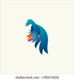 phoenix silhouette logo with a gradient color