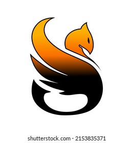 Phoenix-Silhouette-Logo oder -Symbol