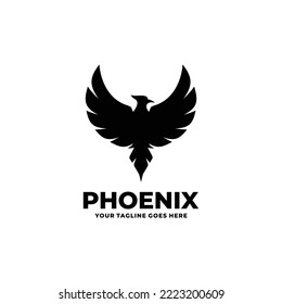 Phoenix simple flat logo design vector