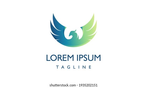 phoenix simple logo design colorful