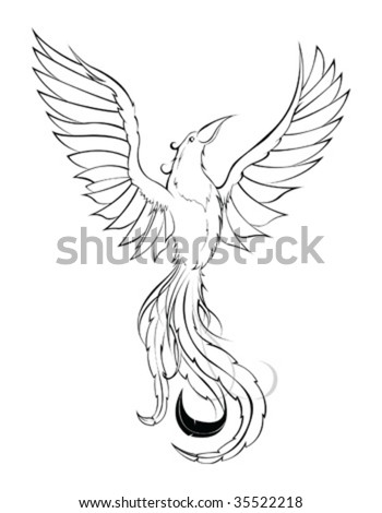 Phoenix Sketch Stock Vector (Royalty Free) 35522218 - Shutterstock