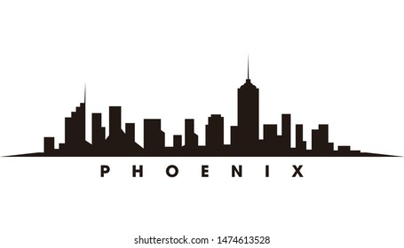 Phoenix skyline and landmarks silhouette vector