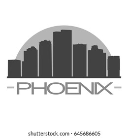 Phoenix Skyline Silhouette Skyline Stamp Vector City Design