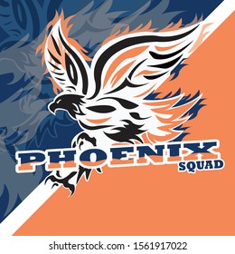 phoenix squad logo vector flat design
