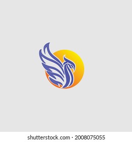 phoenix and sun logo design for all 