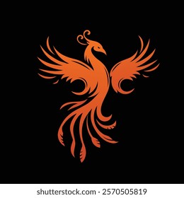 Phoenix symbol of mythological bird vector illustration, Phoenix Fire bird illustration and character design