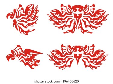 Phoenix symbols. Red on the white