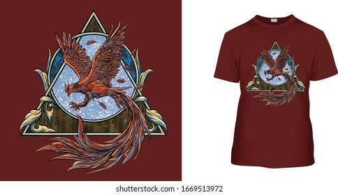 Phoenix t shirt design premium vector