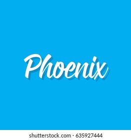 phoenix, text design. Vector calligraphy. Typography poster. Usable as background.