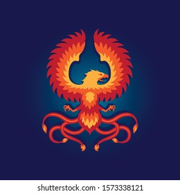 PHOENIX IN TRENDY FLAT DESIGN,LOGO DESIGN INSPIRATION.