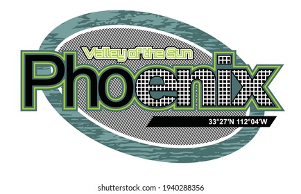 Phoenix typography design in vector illustration.
