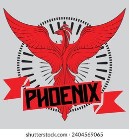 Phoenix typography vector t-shirt design