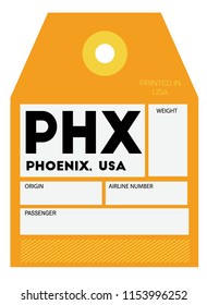 phoenix usa airport luggage tag