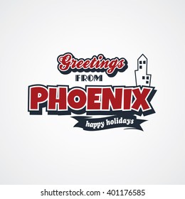 phoenix vacation greetings theme vector art illustration