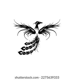 Dibujo vectorial Phoenix, icono negro