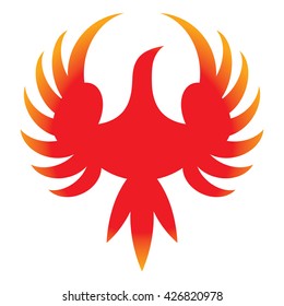 Phoenix - vector icon of legendary bird from Greek mythology