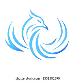 Phoenix vector icon logo blue bird