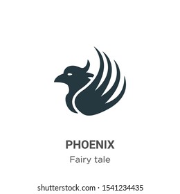 Phoenix vector icon on white background. Flat vector phoenix icon symbol sign from modern fairy tale collection for mobile concept and web apps design.